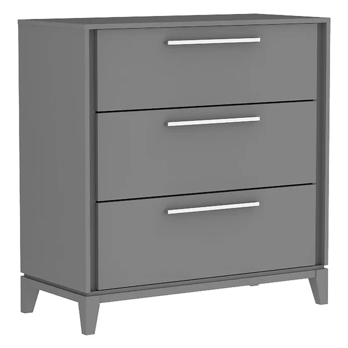 Moderna 3 drawer chest office storage organization, dark grey