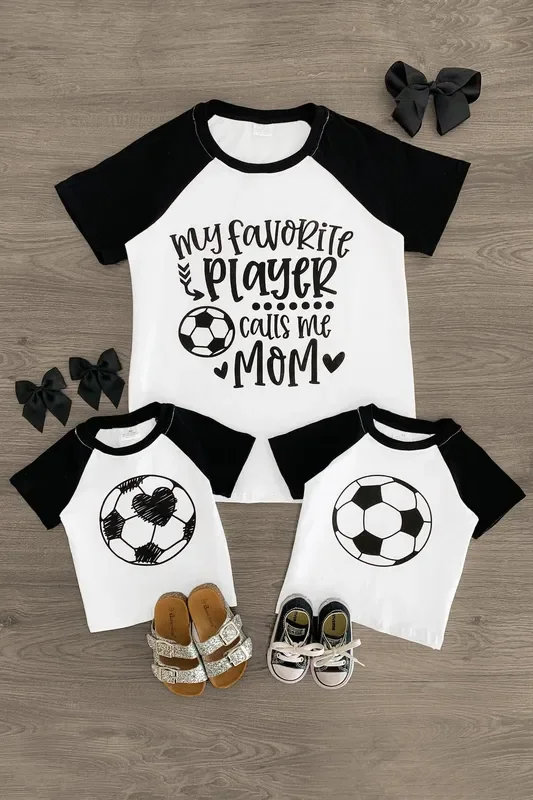 Mom & Kid – “My Favorite Player Calls Me Mom ” Soccer Top