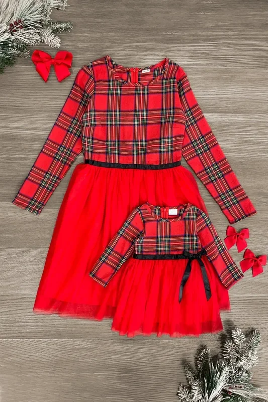 Mom & Me – Red Plaid Tutu Dress