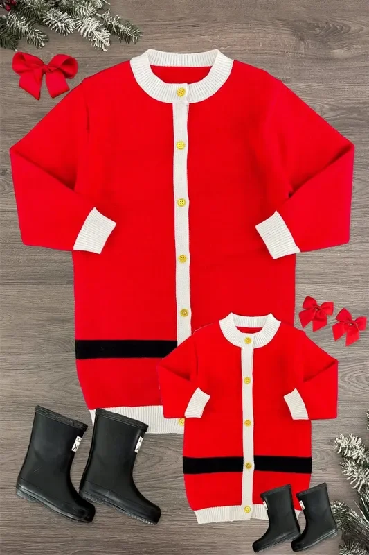 Mom & Me – Red Santa Claus Cardigan
