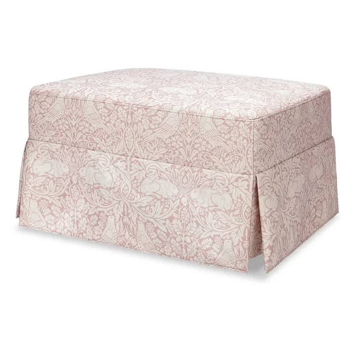 Morris & Co. x Namesake Crawford Gliding Ottoman – Pure Brer Rabbit in Rose