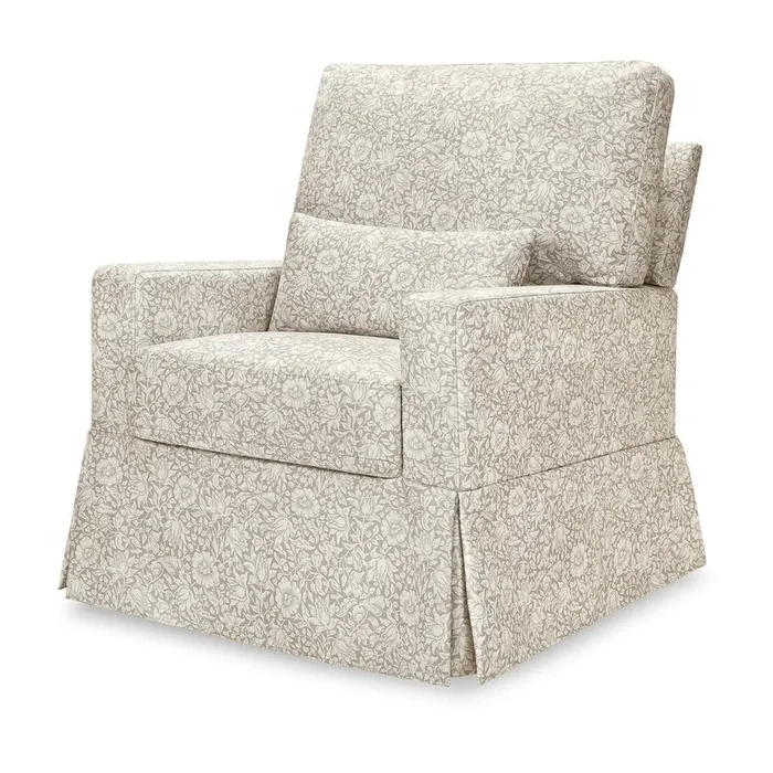 Morris & Co. x Namesake Crawford Pillowback Comfort Swivel Glider – Mallow in Ash
