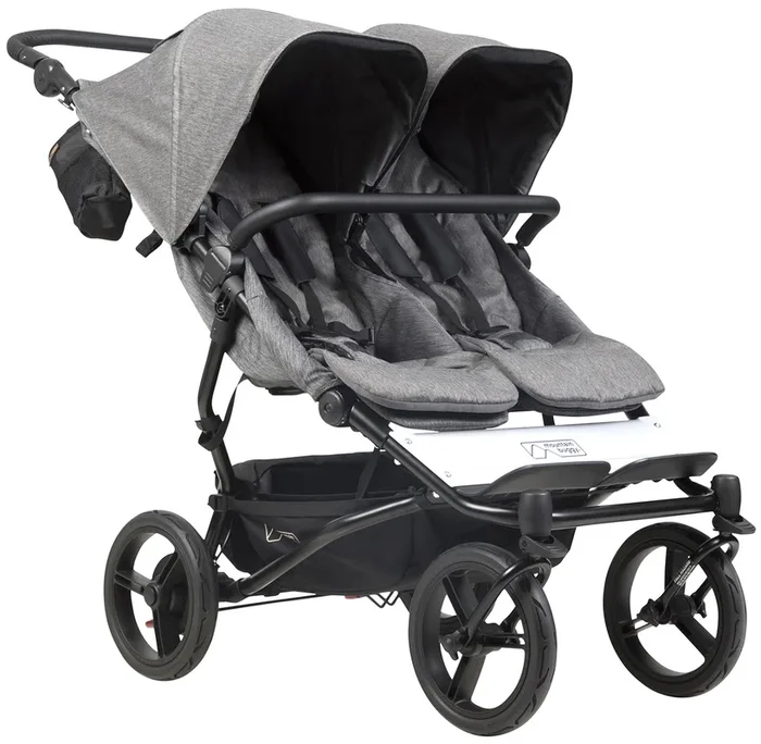 Mountain Buggy Duet Luxury Stroller with Satchel & Bag Clips Herringbone