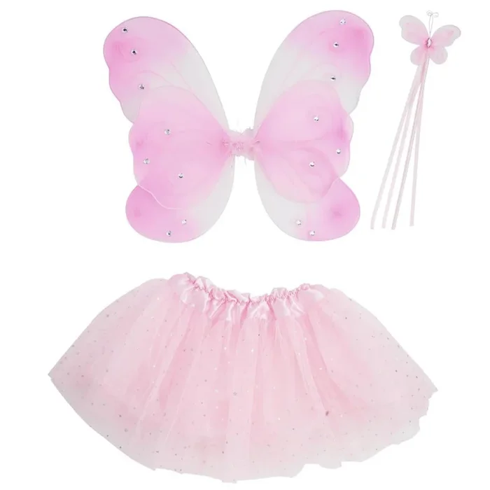 Mud Pie Light Pink Tutu Wing & Wand Set