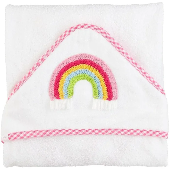 Mud Pie Rainbow Applique Hooded Towel