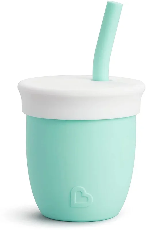 Munchkin C’est Silicone Training Cup with Straw, 4oz – Mint