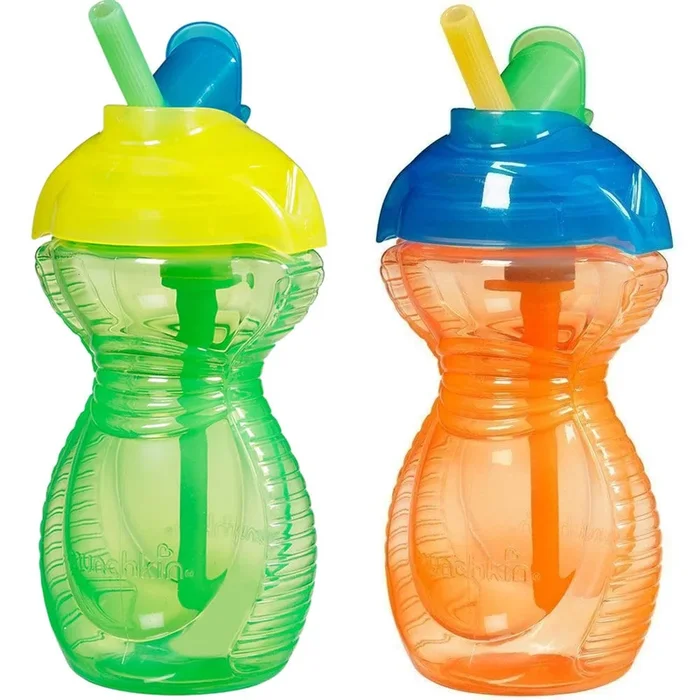 Munchkin Click Lock Flip Straw Cup, 9oz – 2-Pack – Green/Orange
