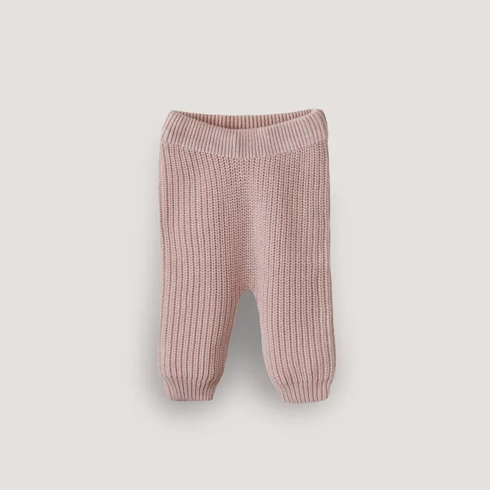 Mushie Chunky Knit Pants | Blush