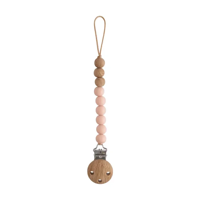 Mushie Pacifier Clip Eva Blush