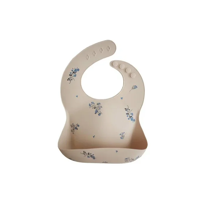 Mushie Silicone Bib – Lilac Flowers