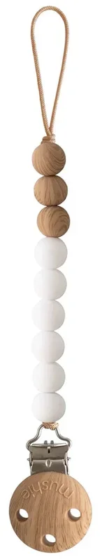 Mushie Silicone Pacifier Clip Eva – White