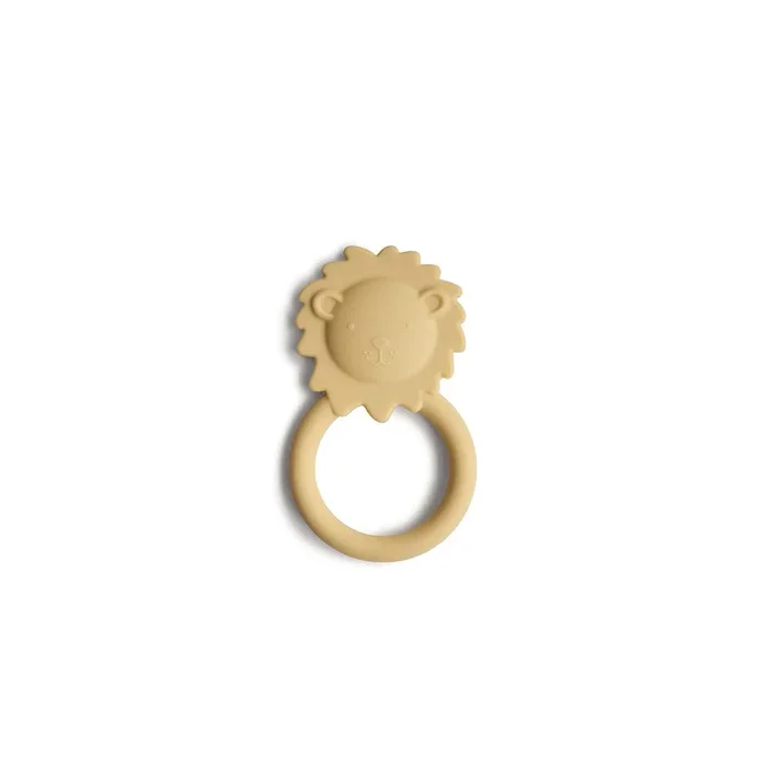 Mushie Teether – Lion – Soft Yellow