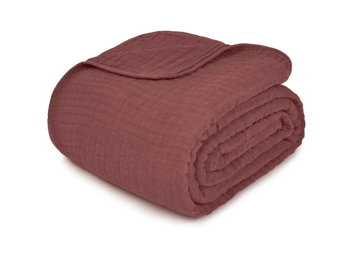 Muslin Blanket – Queen – Wine