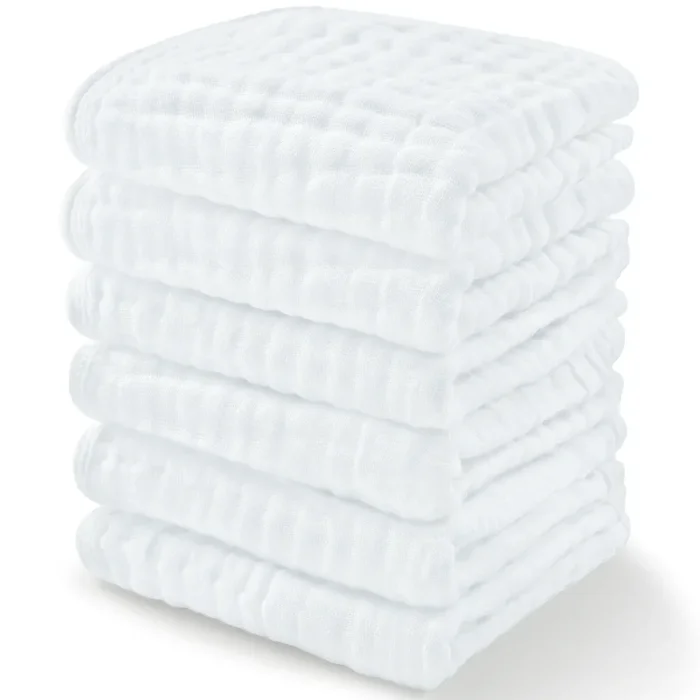 Muslin Washcloths by Comfy Cubs – White