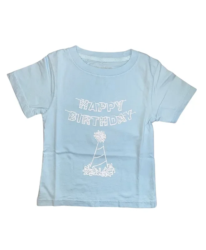 Mustard Ketchup Kids Light Blue Birthday T Shirt