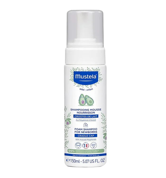MUSTELA NEWBORN BABY FOAM SHAMPOO FOR CRADLE CAP – 5.07 FL OZ