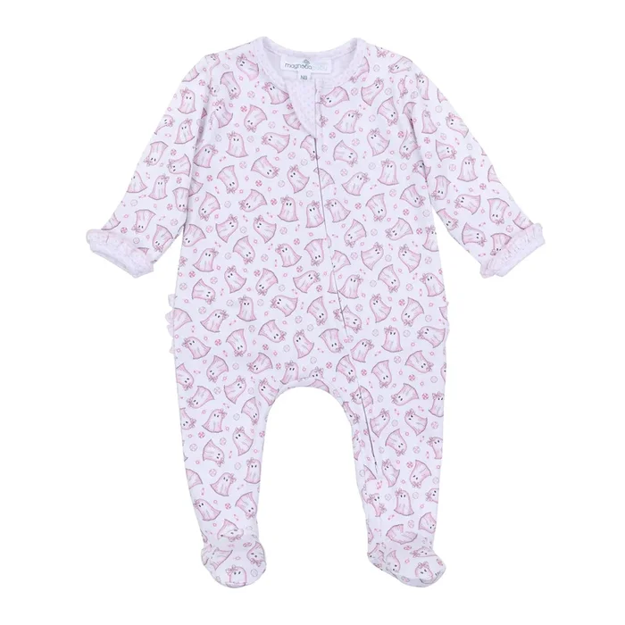My Little Boo Pink Ruffle Zipper Footie