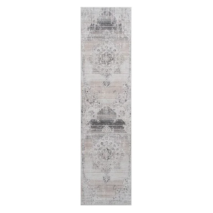 Naar 2×8 Traditional Stain-Resistant Area Rug with Cotton Backing, Medium Pile, Cream