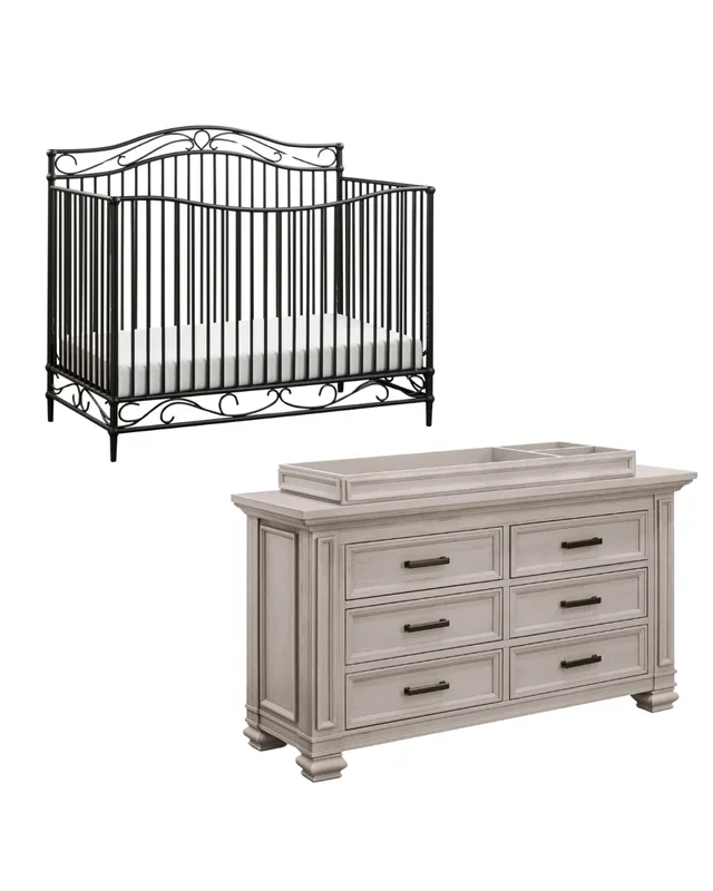 Namesake 4 Piece Nursery Set – Convertible Crib and Dresser w/ Changing Tray