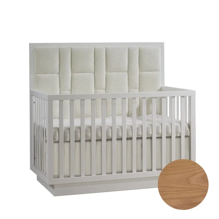 Natart Como Crib-To-Double With Upholstered Panel Boucle Beige