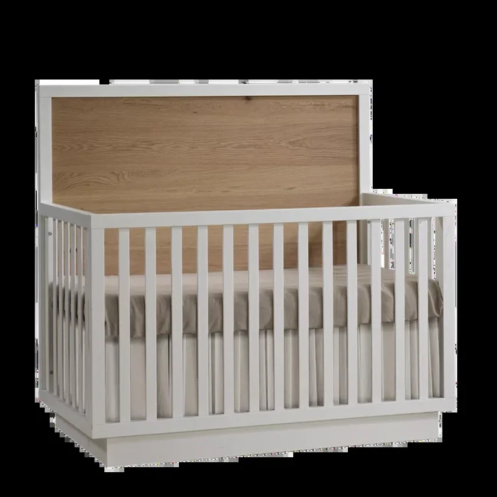 NATART Como Naturale 5-IN-1 Convertible Crib – White/Rustic Oak