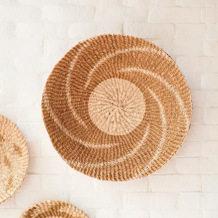 Natural + Brown Wall Baskets, Large – Round Wall Baskets | Likhâ