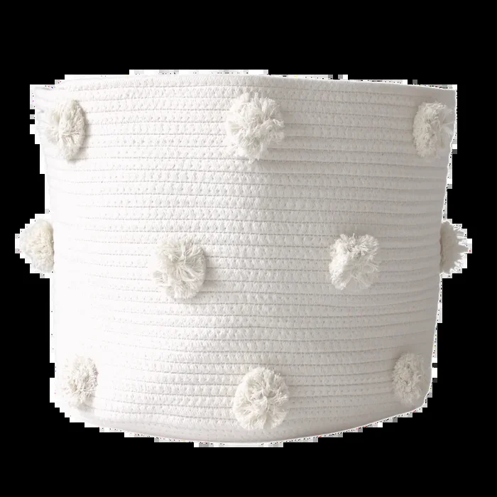 Natural Pom Basket – Large