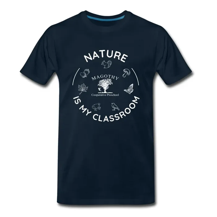 Nature is My Classroom Organic Men’s T-shirt | Navy and Black
