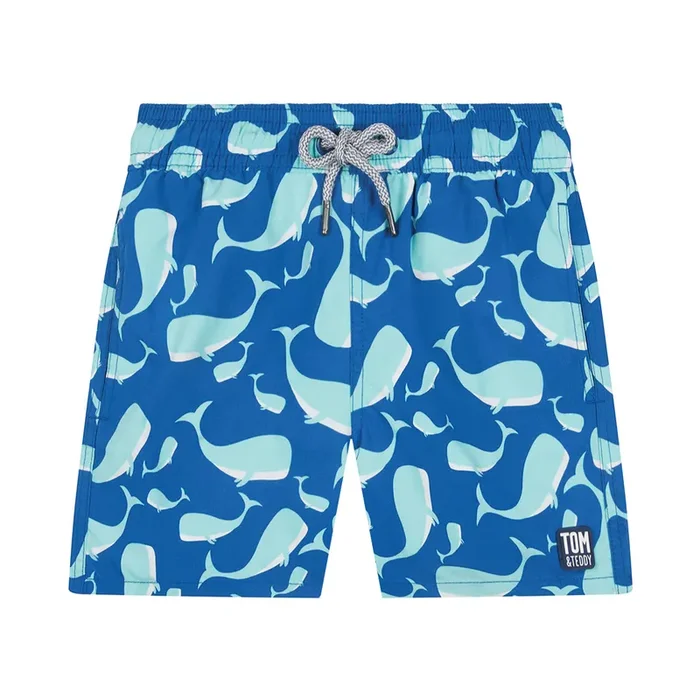 Navy & Aqua Whales