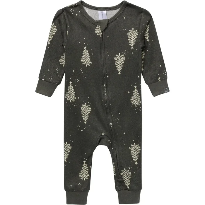 Neutral Green Christmas Tree Snug Fit Footless Pajamas