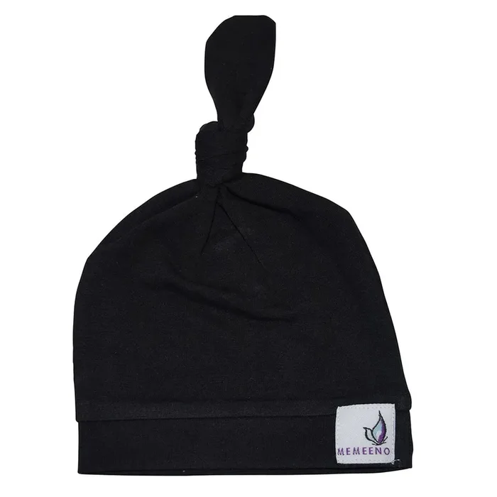 Newborn Top Knot Hat – Noir
