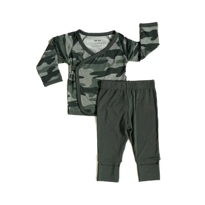Newborn Vintage Camo Two-Piece Bamboo Take Home Set