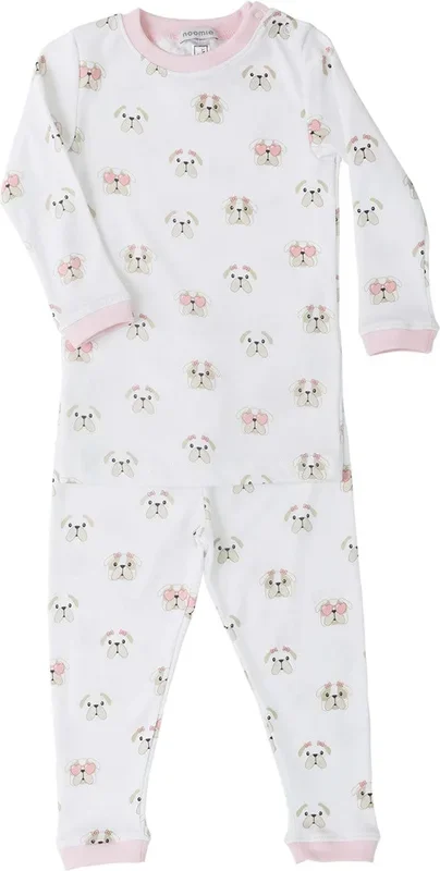 Noomie 2 Piece Pajamas – Pink Bulldog (12-18M)