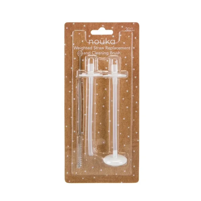 noüka Weighted Straw Replacement and Cleaning Brush Set for Transitional Weighted Straw/Sippy Cup