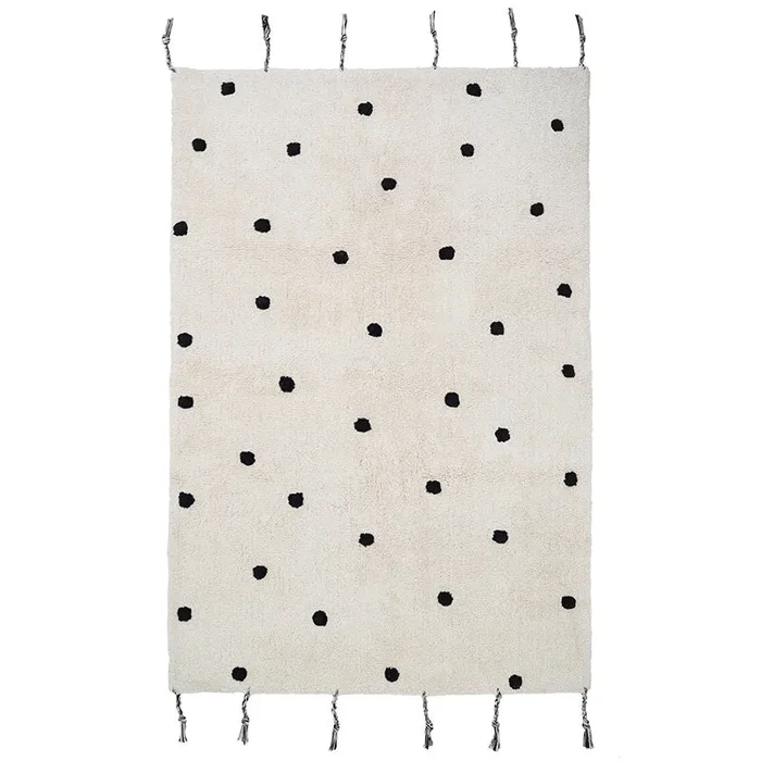 Nümi Black Children’s Rug With Dots