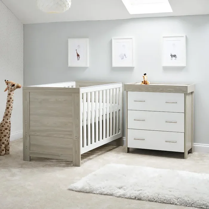Obaby Nika 2 Piece Room Set – Grey Wash with White