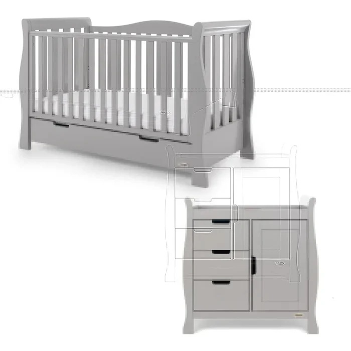 Obaby Stamford Luxe 2 Piece Room Set Warm Grey