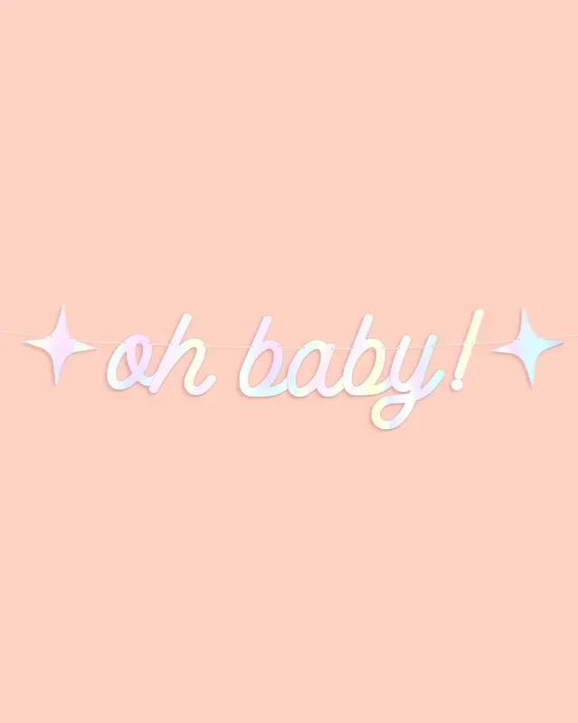 Oh Baby Banner – Iridescent Foil Banner