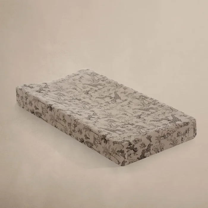 Oilo Fable Changing Pad Cover- Vintage Safari Organic Jersey