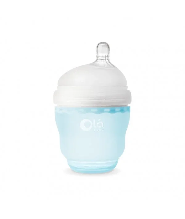 Olababy Silicone Bottle 4oz – Sky Blue / Single Pack