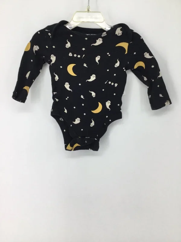 Old Navy Child Size 6-12 Months Black Halloween Onesie