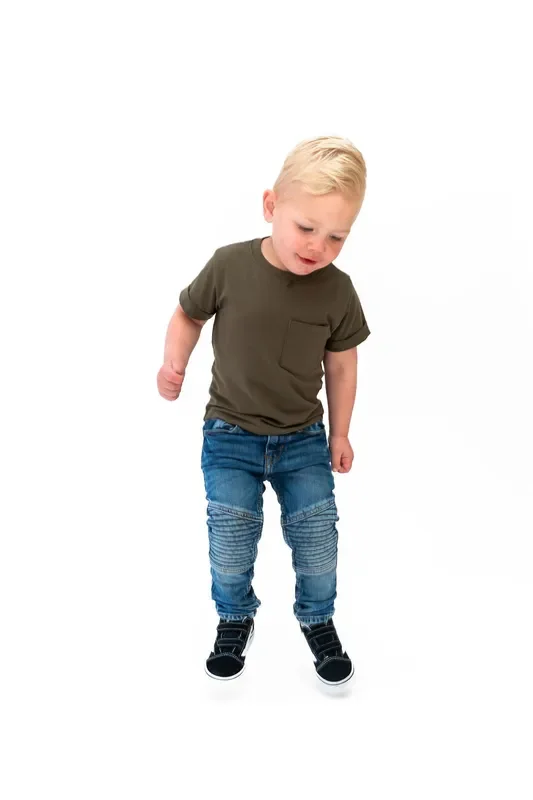 Olive Boxy Kids Tee