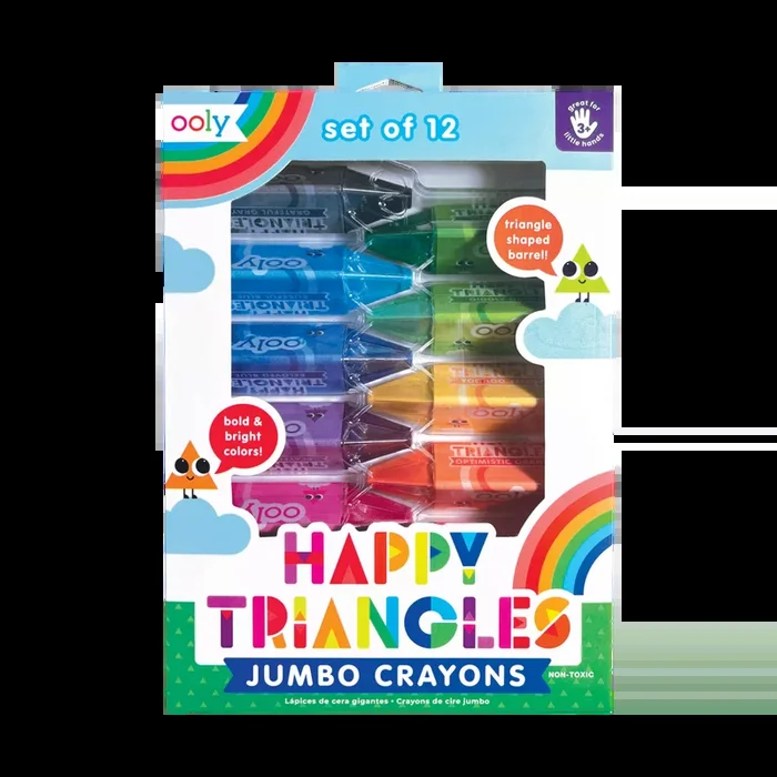 Ooly Happy Triangles Jumbo Crayons | Set of 12