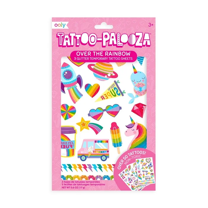 Ooly Tattoo-Palooza Temporary Glitter Tattoos | Over The Rainbow
