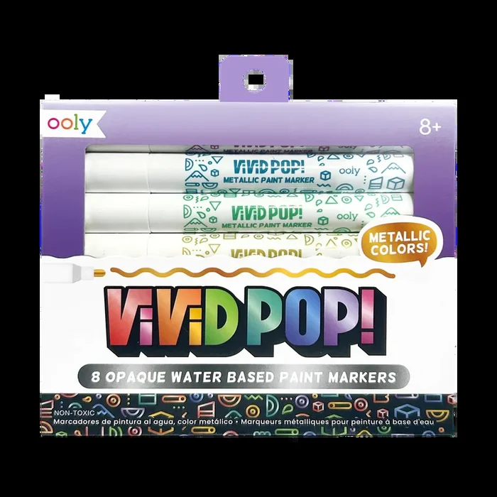 Ooly Vivid Pop! Water-Based Paint Markers | Metallic