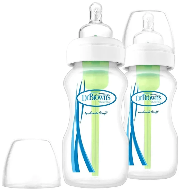 Options 9oz Glass Wide-Neck Bottle – 2 Pack