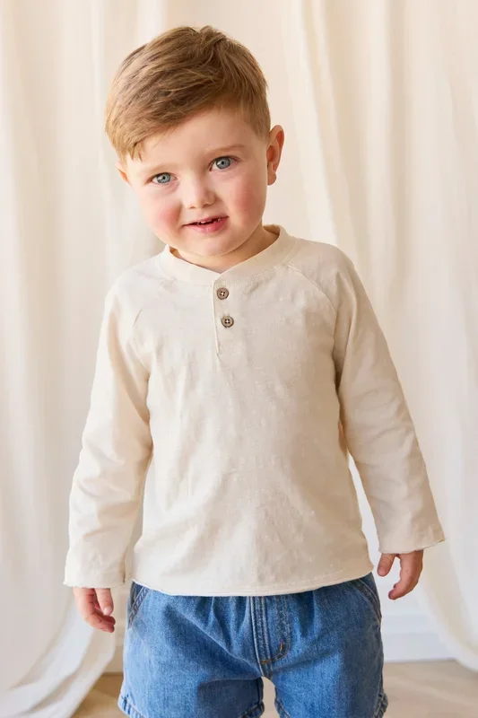 Organic Cotton Lewis Long Sleeve Tee – Parchment