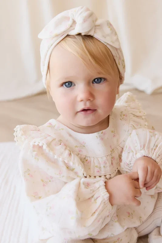 Organic Cotton Muslin Headband – Emelia Pink