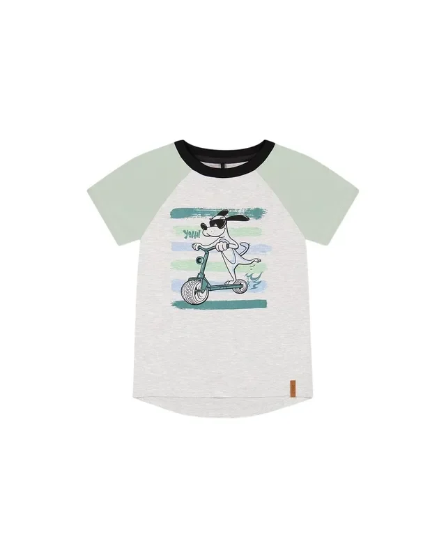 Organic Cotton Raglan T-shirt Oatmeal Mix