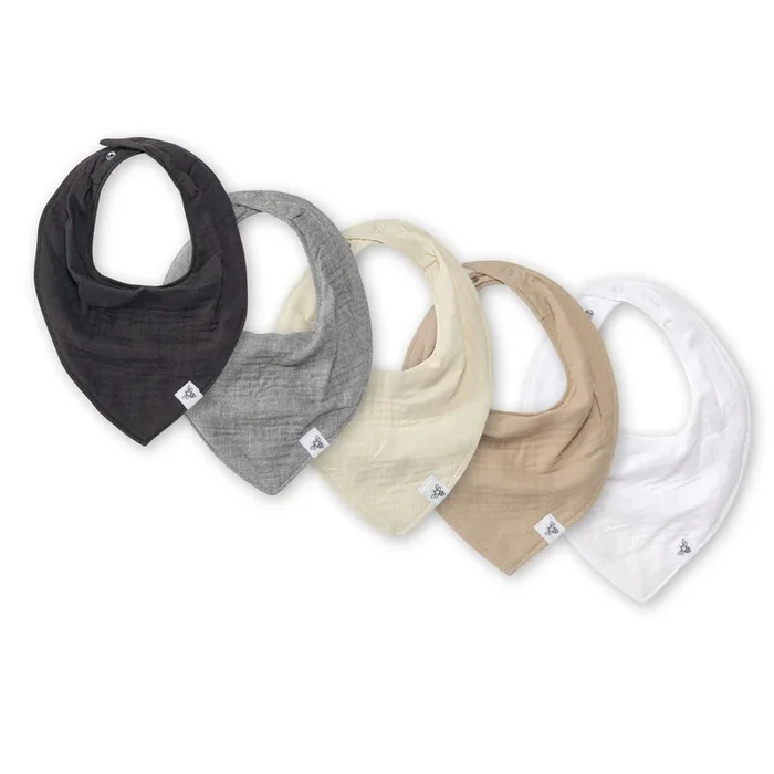 Organic Muslin Baby Bandana Bibs – Ash
